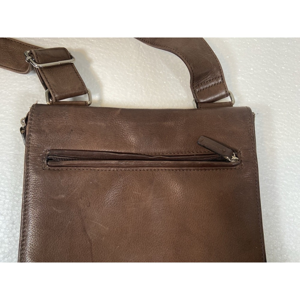 Vintage FOSSIL Brown Genuine Leather Crossbody Purse Handbag, Pre-Owned - Picture 11 of 17